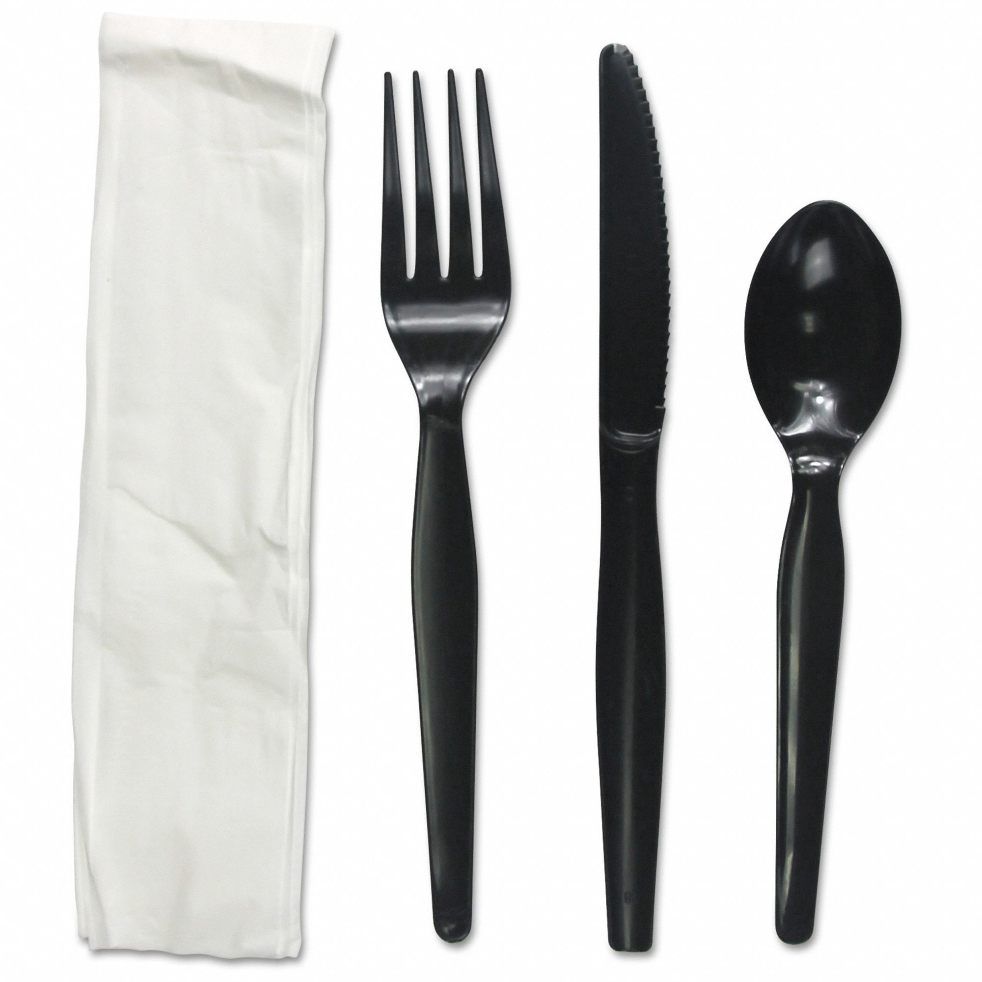 Black, Polystyrene, Disposable Cutlery Set - 799LJ8|BWKFKTNMWPSBLA ...