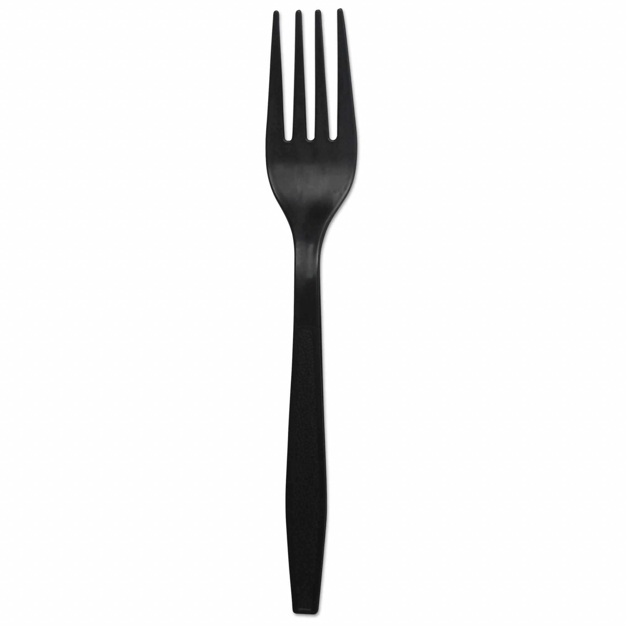 Disposable Fork: Black, Heavy-Wt, Plastic, Unwrapped, 1, 000 PK