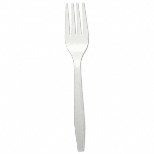 White, Heavy-Wt, Disposable Fork - 485V93|BWKFORKHWPPWH - Grainger