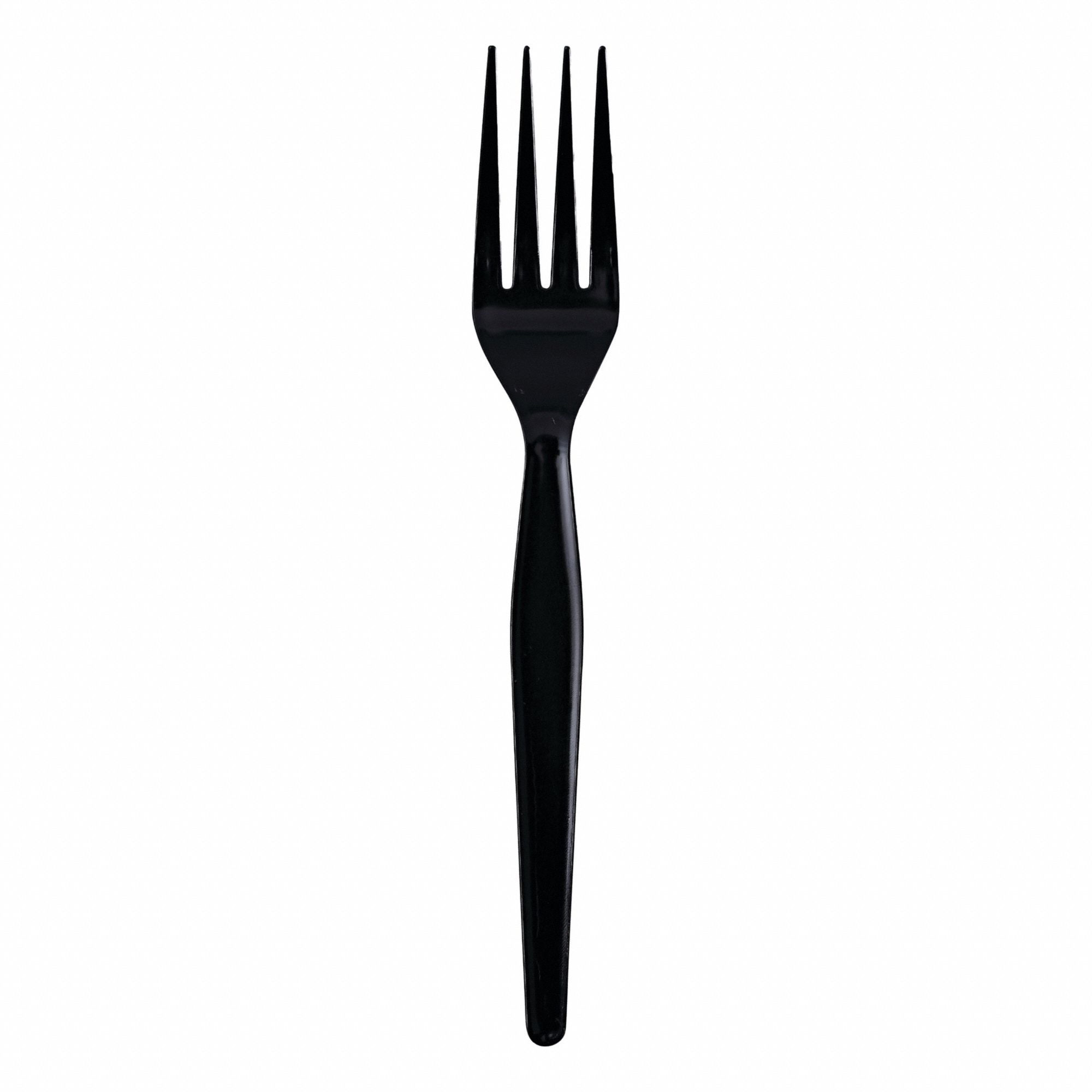 Disposable Fork: Black, Heavy-Wt, Plastic, Wrapped, 1, 000 PK