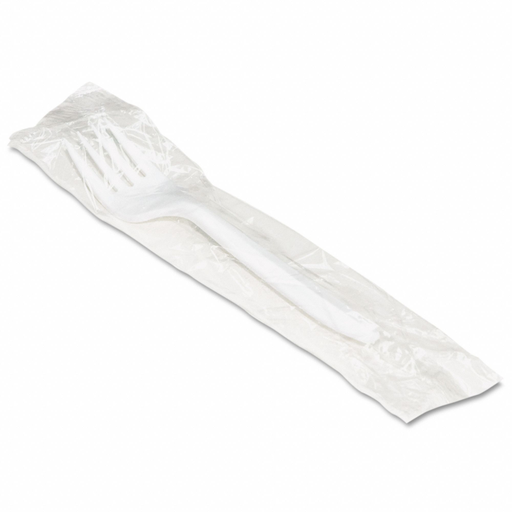 GRAINGER APPROVED Disposable Fork: Fork, Wrapped, Medium Wt, White ...