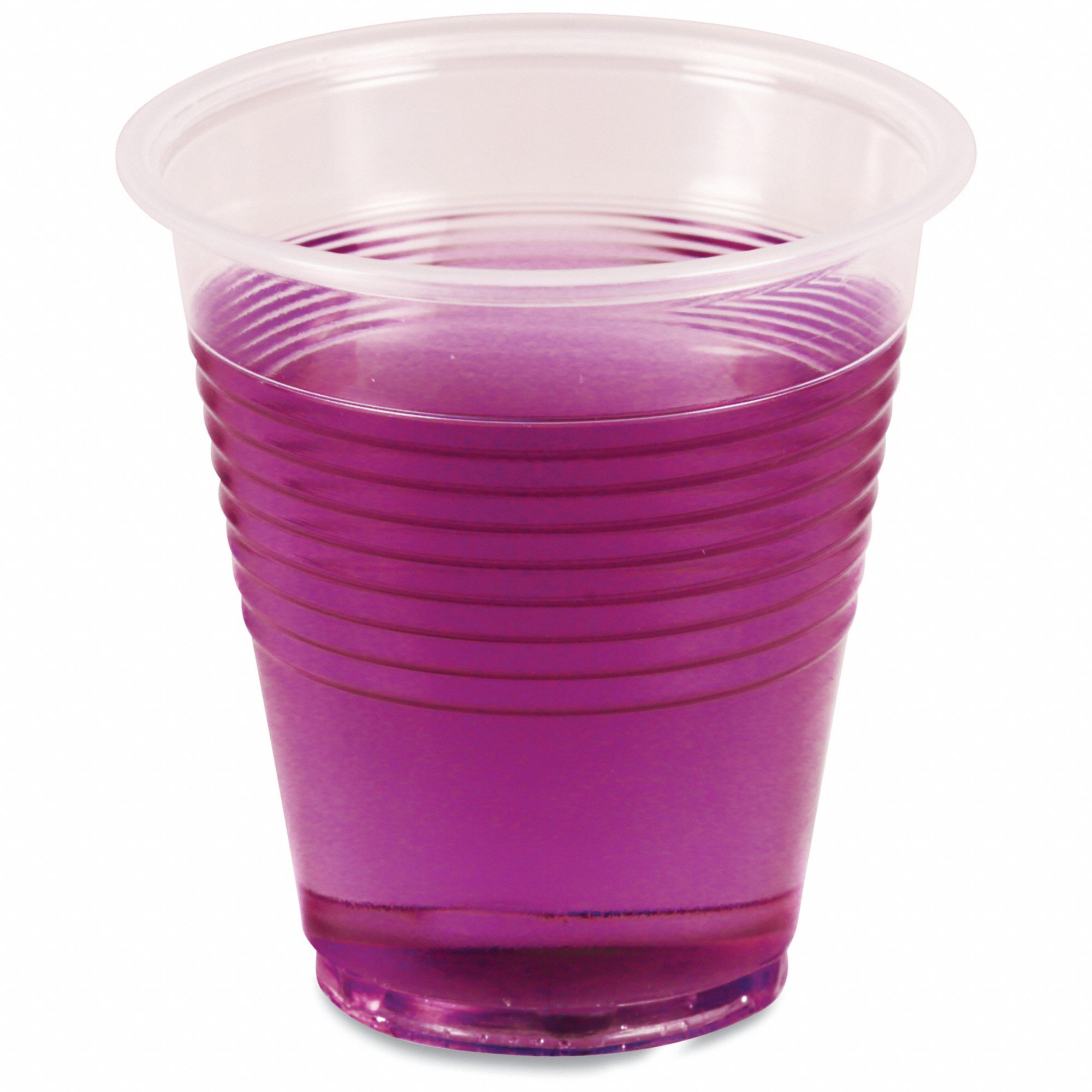 Disposable Cold Cup: 3 oz Capacity, Clear, Plastic, Unwrapped, Patternless, 125 PK