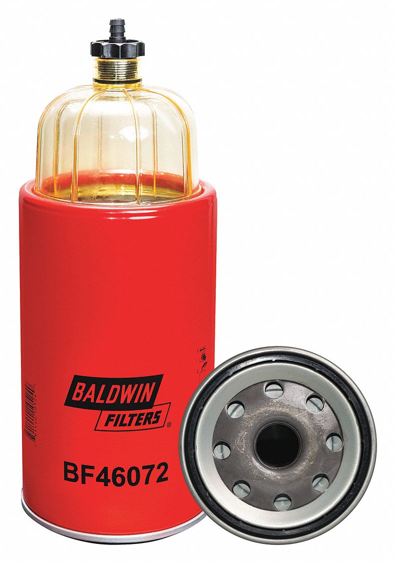 Fuel Filter: Spin-On, 4 1/16 in Outside Dia, 4 1/16 in Inside Dia, 1"-14 Thread Size