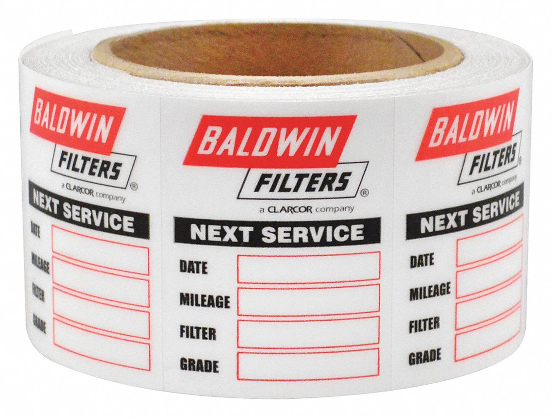 SERVICE STICKERS, WHITE, 4 X 2-1/2 X 4 IN, OUTSIDE DIAMETER 4 IN, 1 EACH