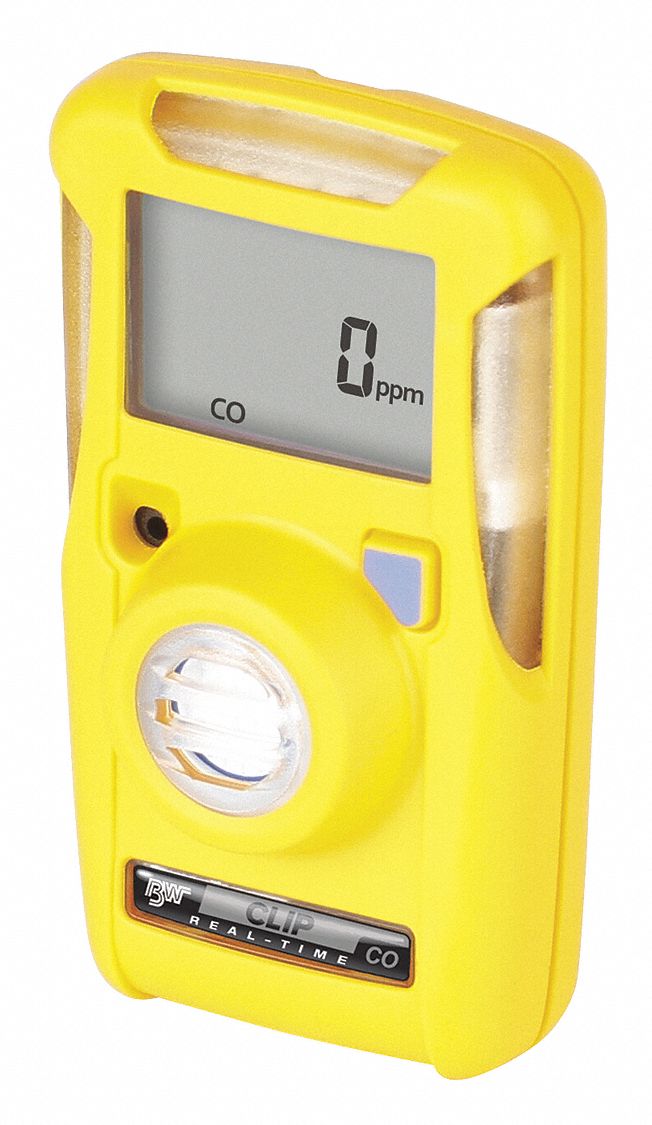 SINGLE GAS DETECTOR, CO, LCD, 0 TO 300 PPM, YELLOW, 2 X 3 3/8 X 1 5/8 IN