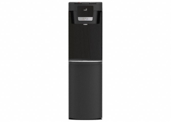 Free Standing Convertible Water Cooler: Bottom Loading, Cold/Hot, Black, 42 3/8 in Ht