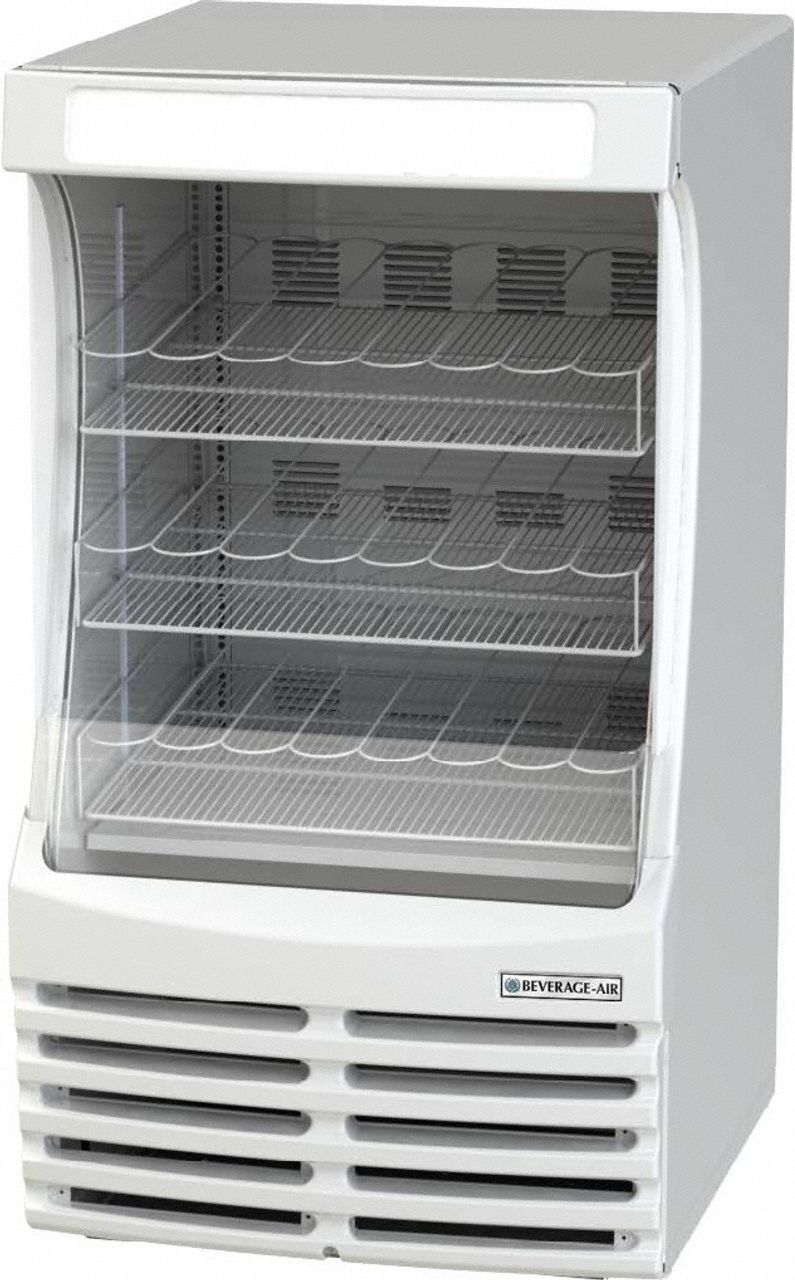 Refrigerated Merchandiser: 54 3/8 in x 30 in x 32 3/4 in, White, 3 Shelves, 0 Doors