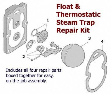 BARNES & JONES Steam Trap Repair Kit: For - Float & Thermostatic Repair Kits