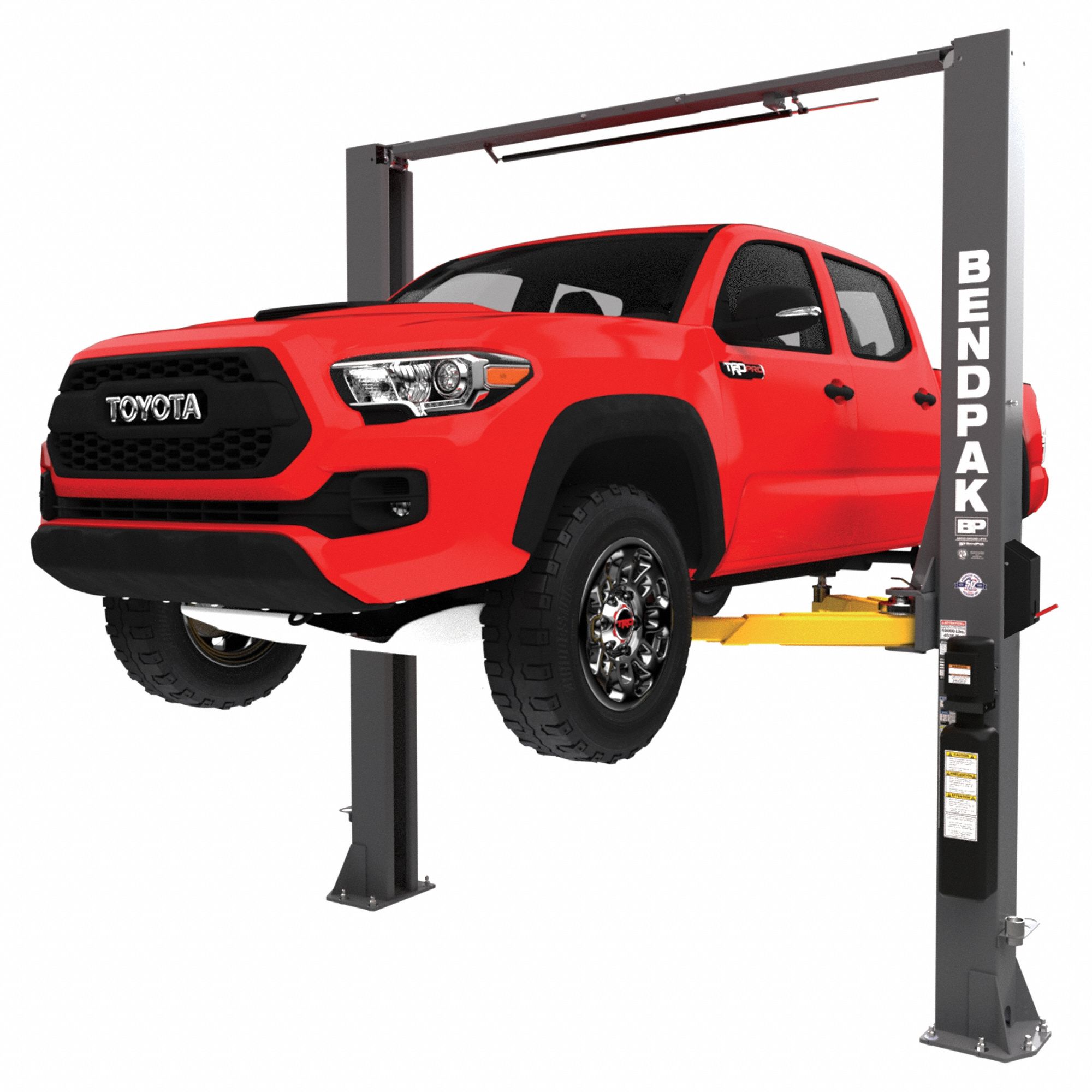 Vehicle Lift: Electric/Hydraulic, 10, 000 lb Load Capacity, Steel, Lever, 4 1/4 in Min Lift