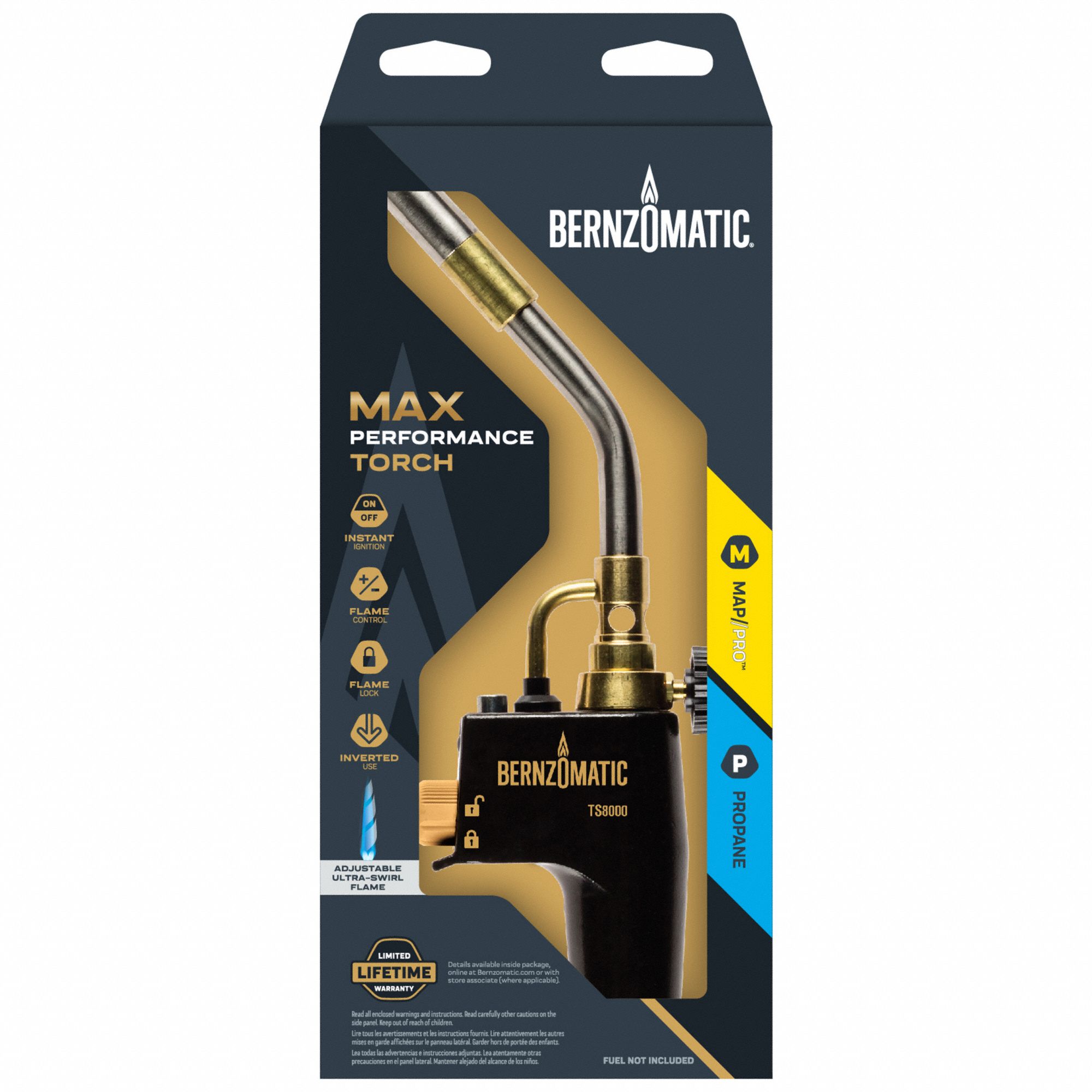BERNZOMATIC Hand Torch Swirl, Instant OnOff, Adj Flame, Fixed Tip