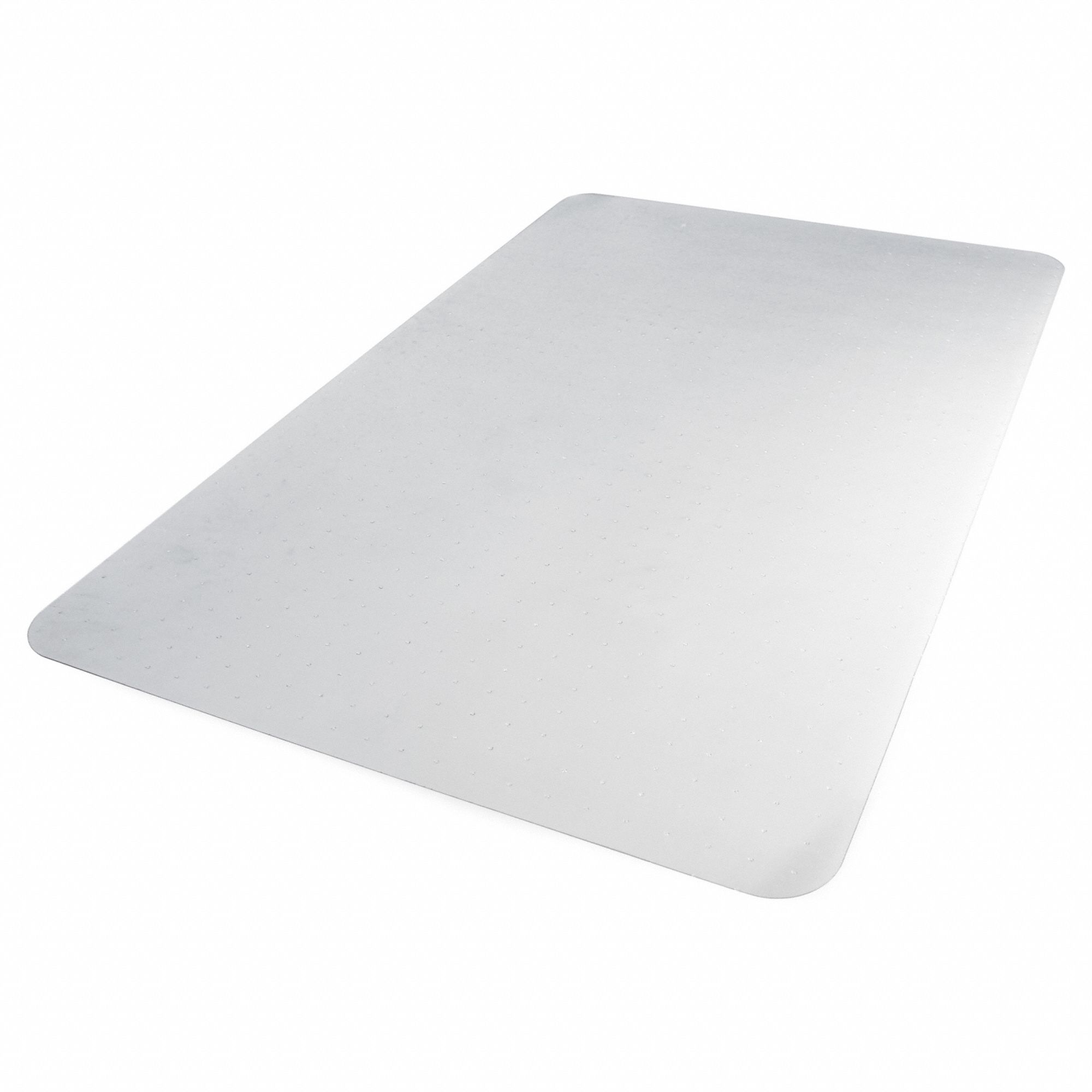 Chair Mat: Rectangle, 0.09 in Thick, 47 in Overall Lg, 29 in Overall Wd, Clear, Studded