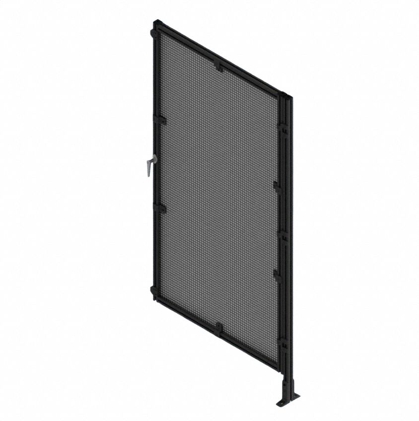 T-Slot Framing System Door: Add-On, Black, Left Swing, 72 in H x 37 1/2 in W x 5 1/2 in D, Mesh