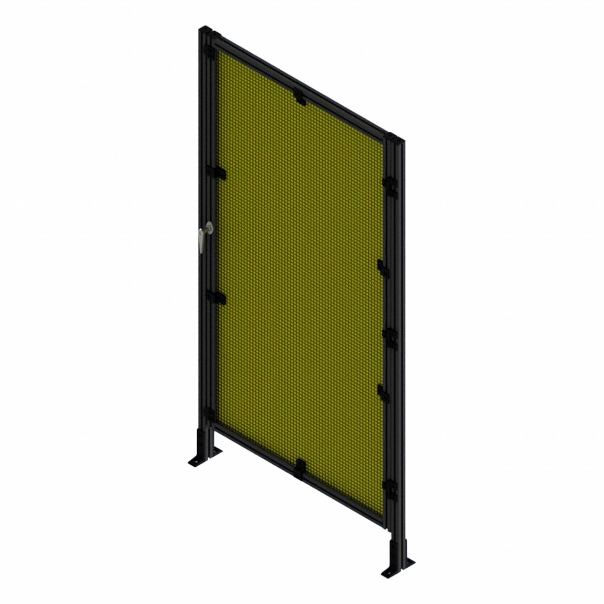 T-Slot Framing System Door: Stand-Alone, Black, Left Swing, 72 in H x 39 in W x 5 1/2 in D, Mesh