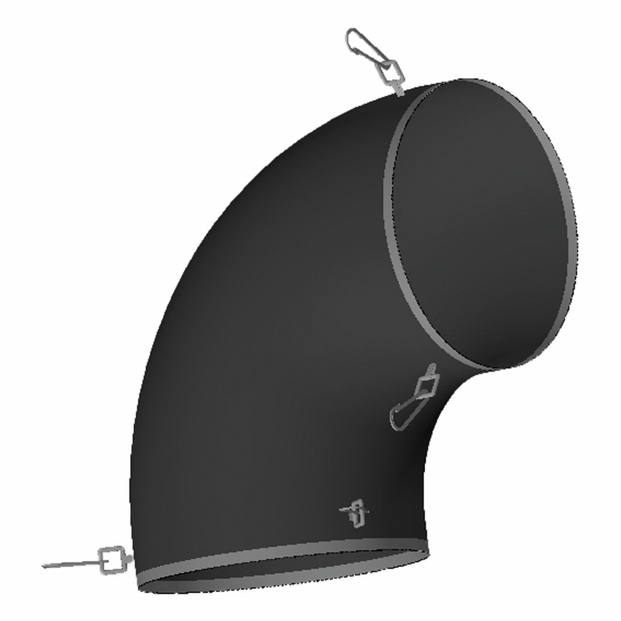 90 Degree Elbow: For 12 in Duct Dia, 12 in Inlet Dia, 12 in Outlet Dia, 18 in Overall Lg