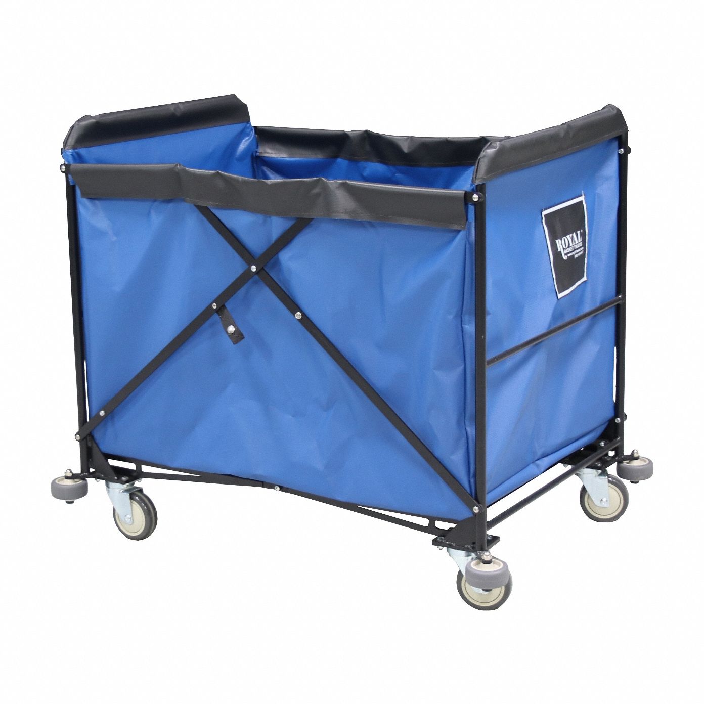 Collapsible Basket Truck: Blue, (4) Swivel, 12 bu Truck Capacity, 1 Compartments