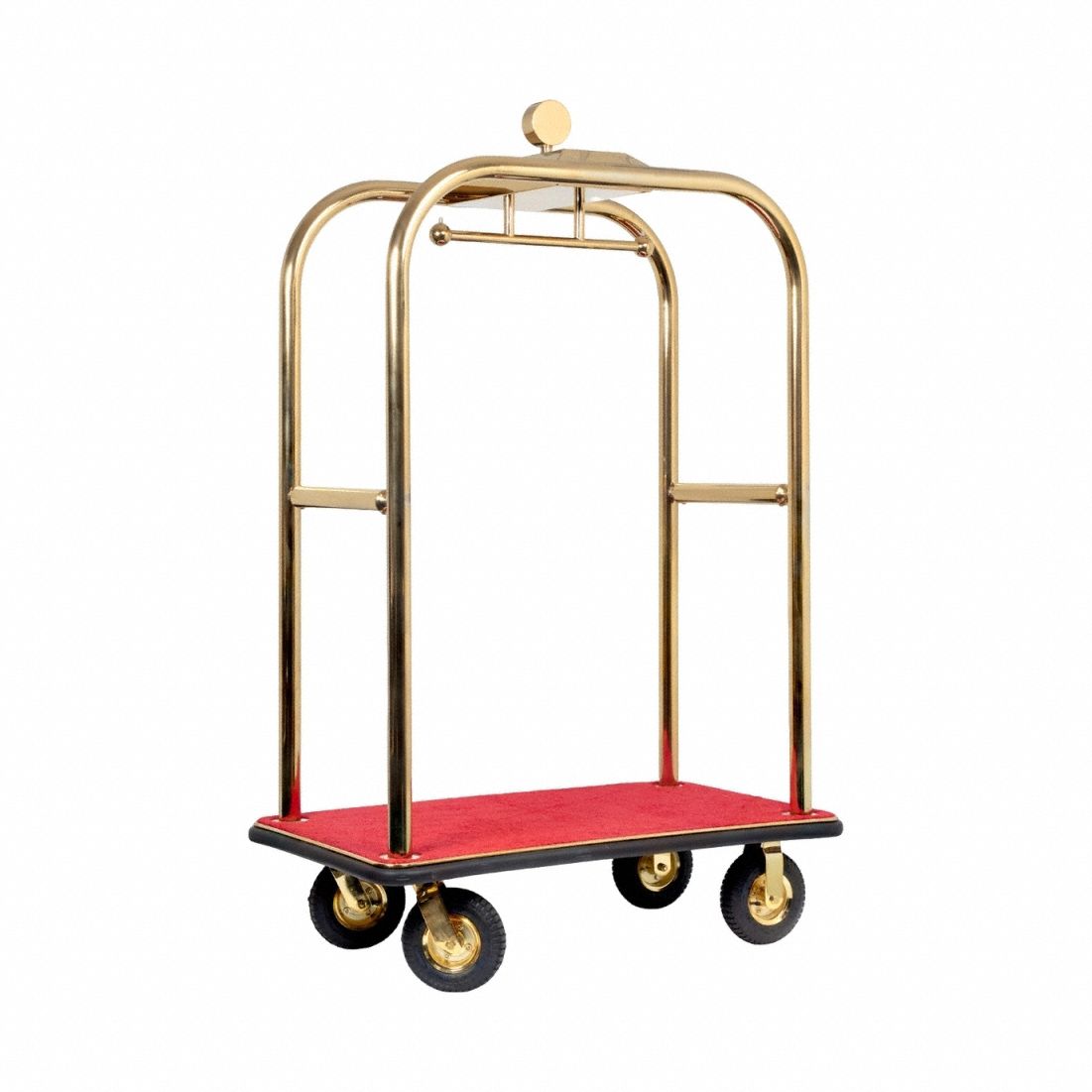 Bellman Cart: 2 in Frame Dia, 48 in Overall Lg, 27 in Overall Dp, Black