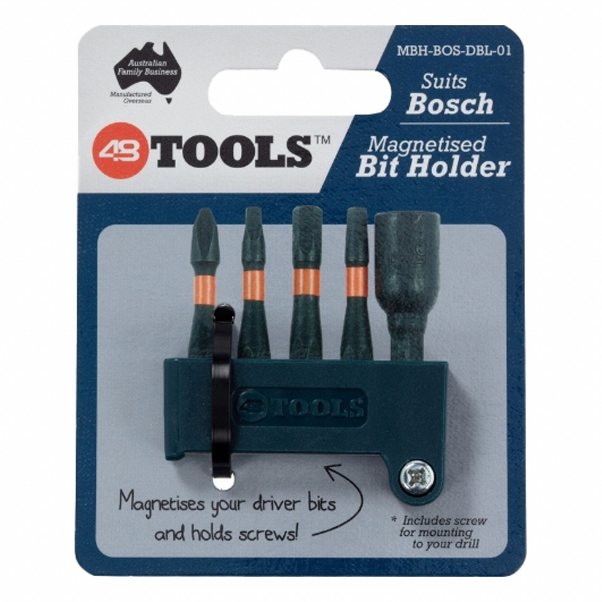 Bit Holder: Bit Holder, Bosch Power Tools, Bosch, 3/8 in Overall Ht, 2 in Overall Lg