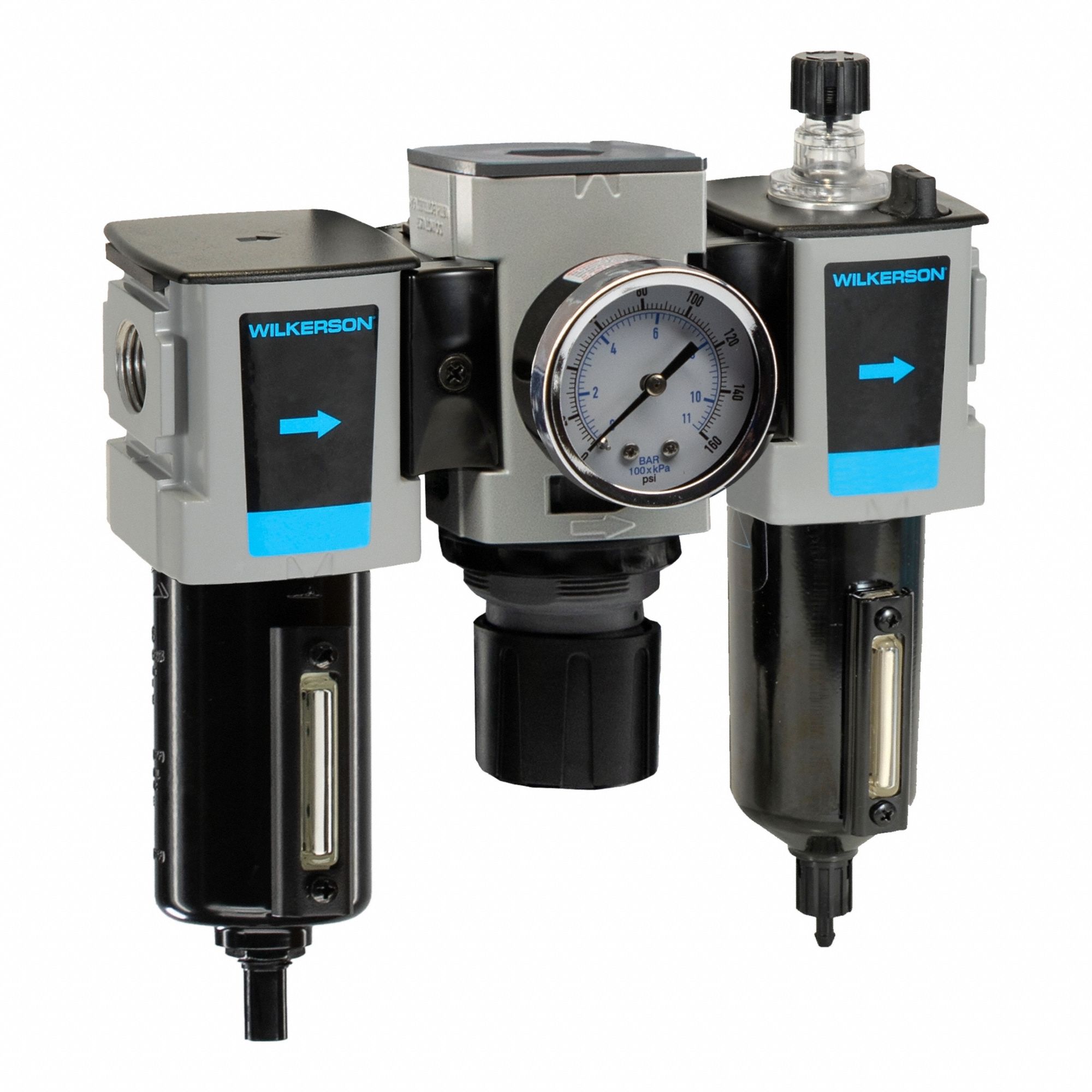 Filter/Regulator/Lubricator: 1/2 in NPT, 85 scfm, 250 psig Max Op Pressure, 5 micron