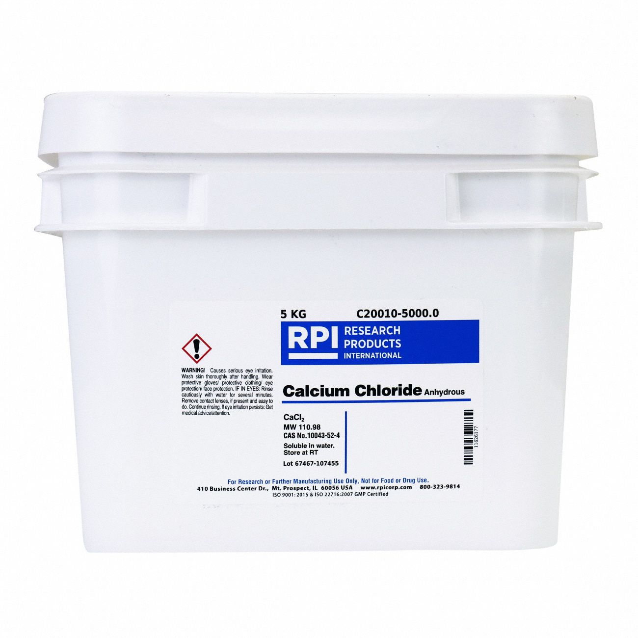 Calcium Chloride: Lab, 5 kg, 10043-52-4, Reagent, Powder, 18 mo Shelf Life, 1