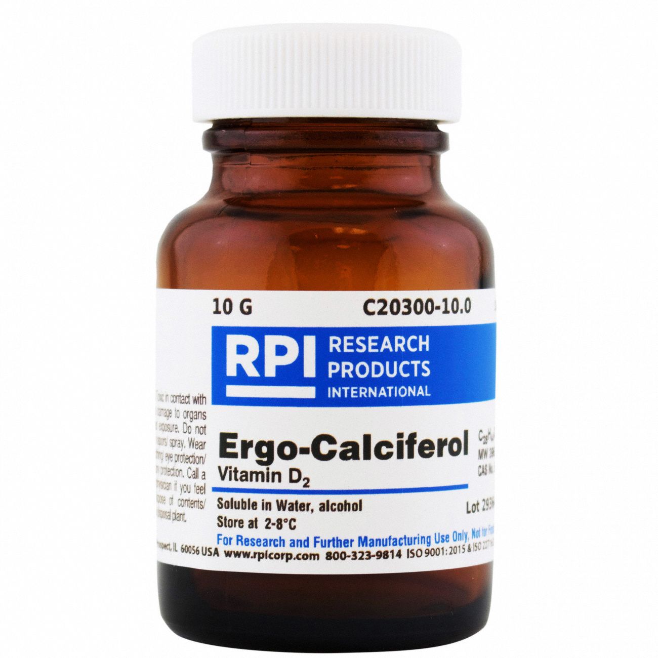 RPI, 10 g Container Size, Powder, Ergocalciferol - 31FX24|C20300-10.0 ...