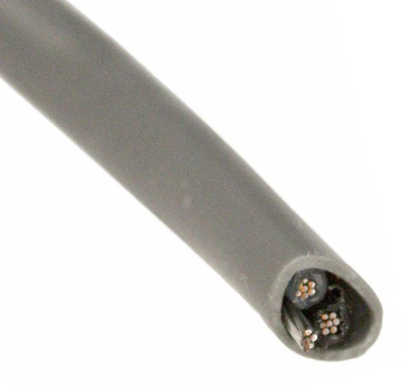 Communication Cable: 1, 000 ft Cable Lg, 30 Strands, 22 AWG, Commercial, Comm Cable, PE, Gray