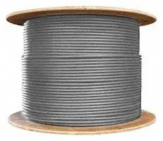 Communication Cable: 1, 000 ft Cable Lg, 7 Strands, 20 AWG, Commercial, Comm Cable, PE, Gray