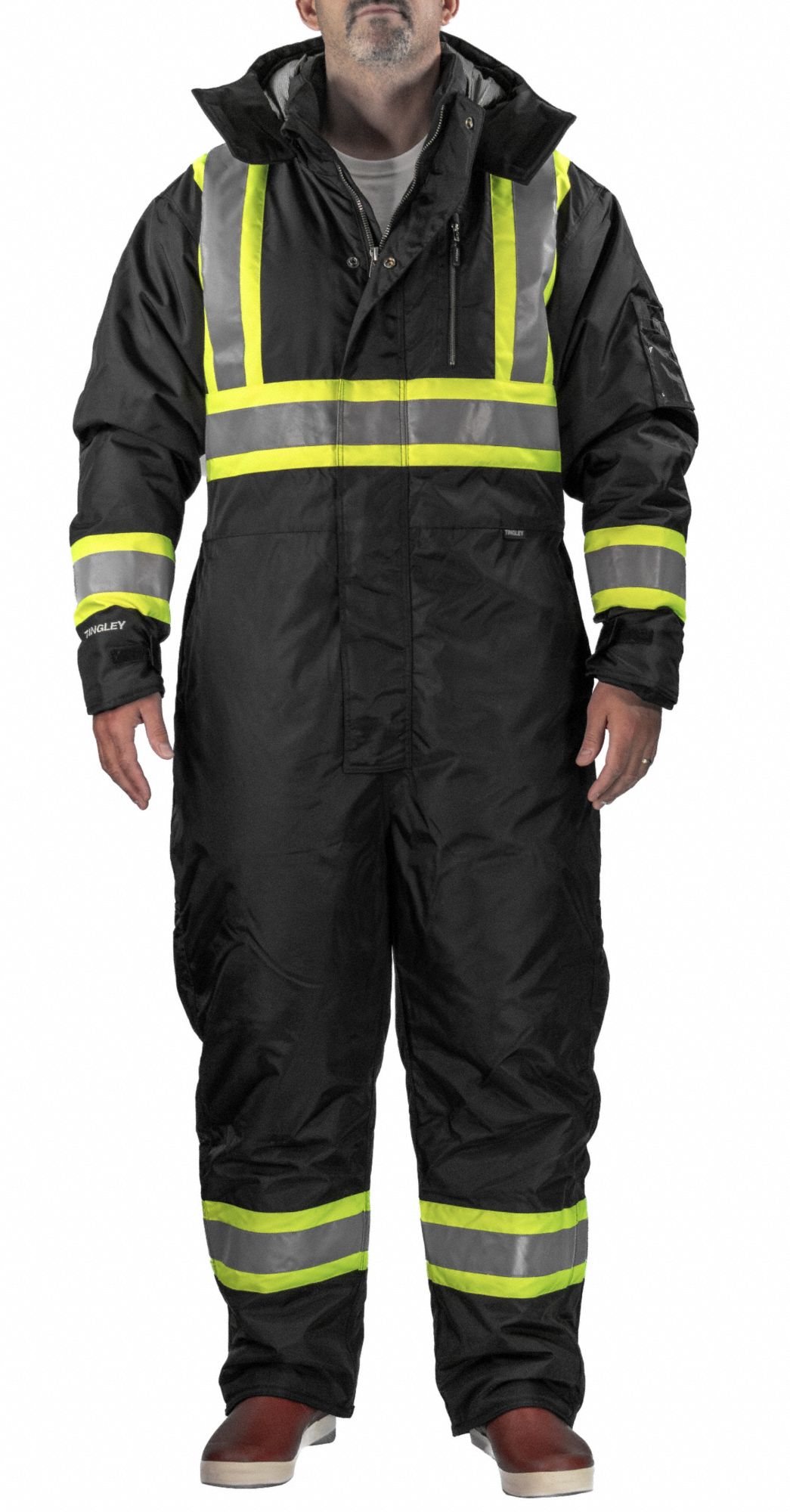 Cold Gear Type O Coverall: 2XL ( 54 in x 58 in ), Black/Yellow, Regular, -50° to 32° F
