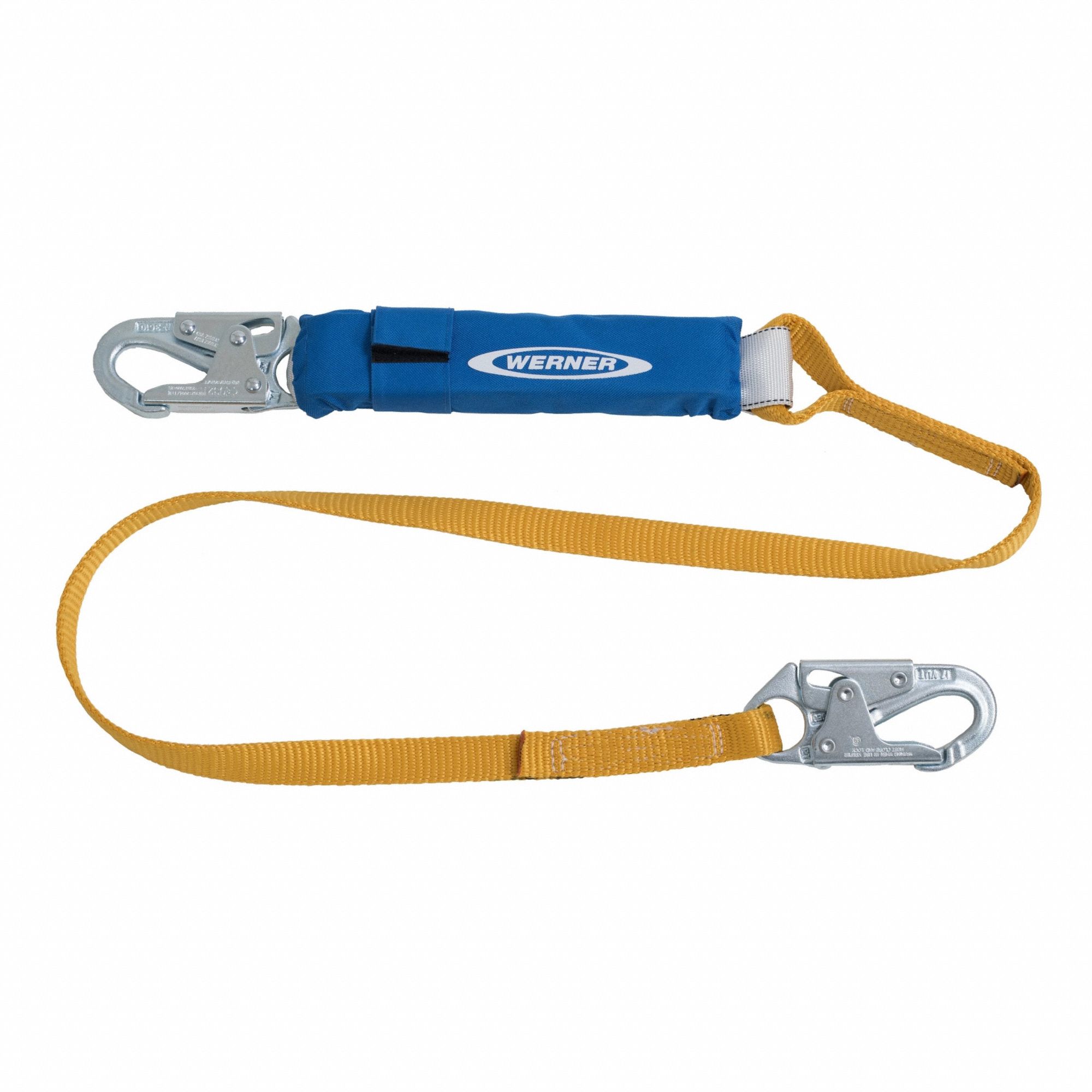 Fall Arrest Lanyard: Steel Snap Hook, Steel Snap Hook, 6 ft Lg, 310 lb Capacity