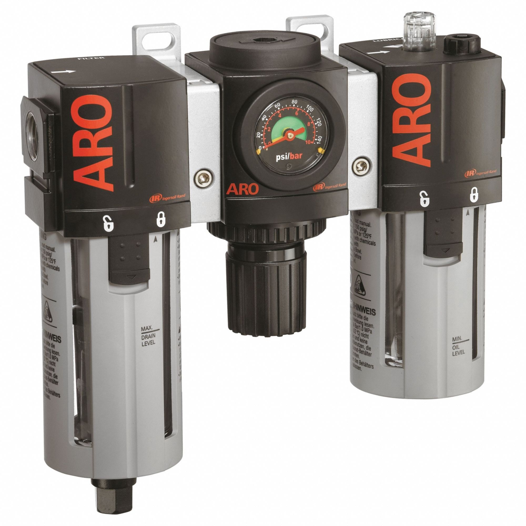 ARO, 3/4 in NPT, 171 scfm, Filter/Regulator/Lubricator - 341ZR3