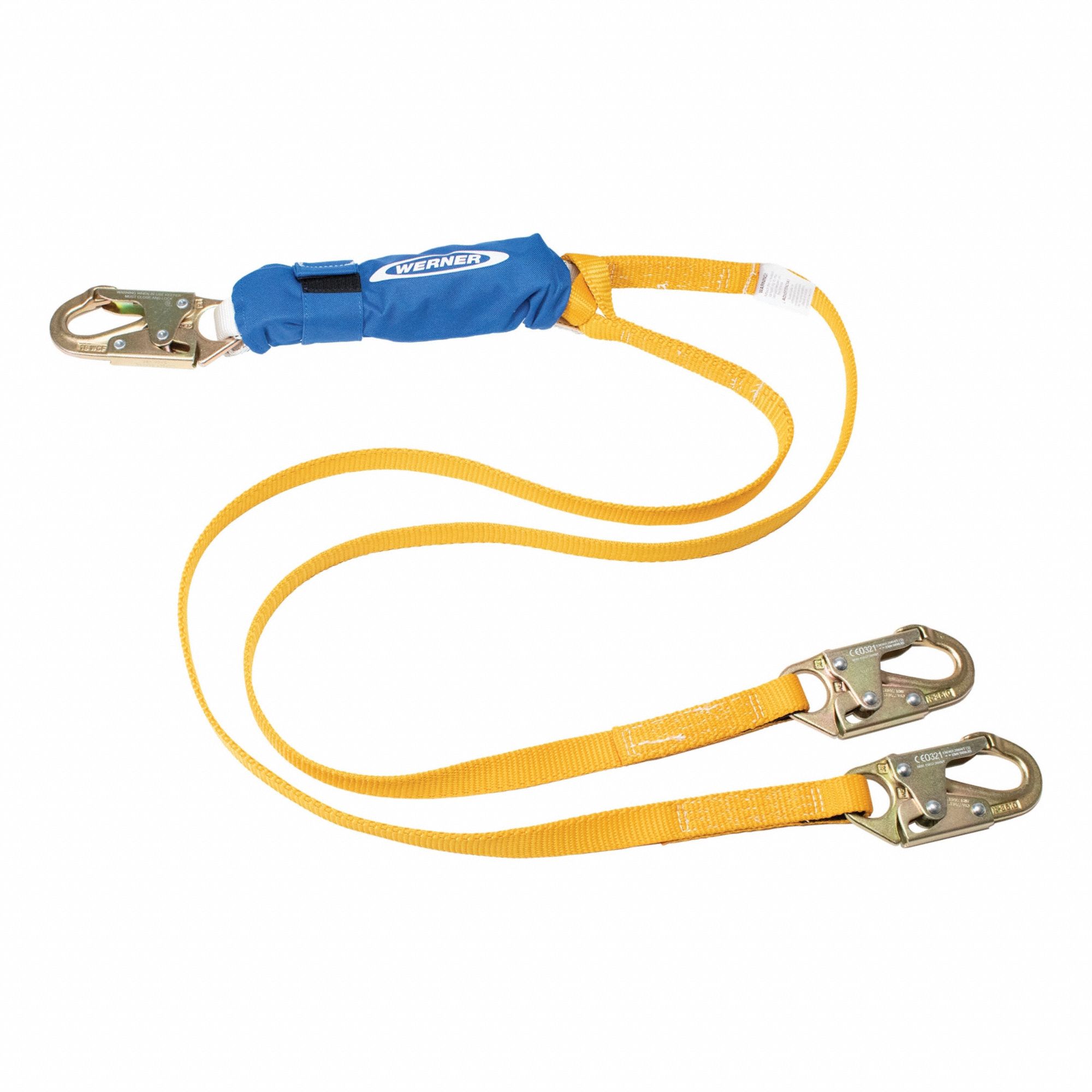 Fall Arrest Lanyard: Steel Snap Hook, Steel Snap Hook, 6 ft Lg, 310 lb Capacity