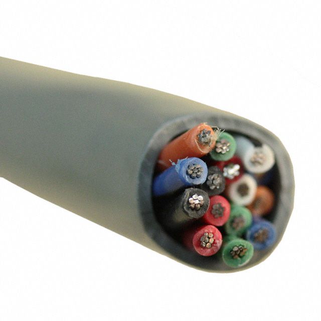 Communication Cable: 1, 000 ft Cable Lg, 7 Strands, 20 AWG, Commercial, Comm Cable, PVC, Gray