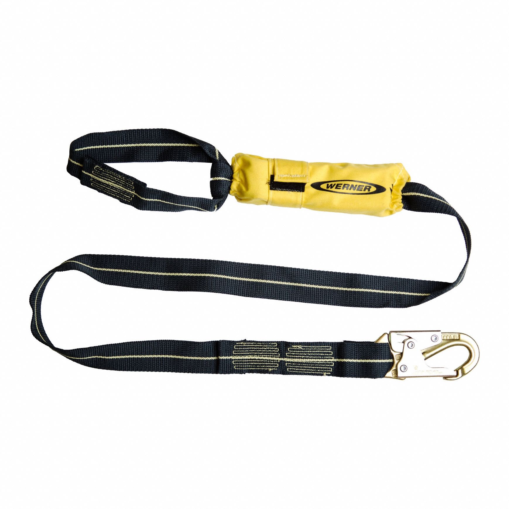 SoftCoil Arc Flash Lanyard: Arc-Flash Rated, Steel Snap Hook, Kevlar Web Loop, 6 ft Lg