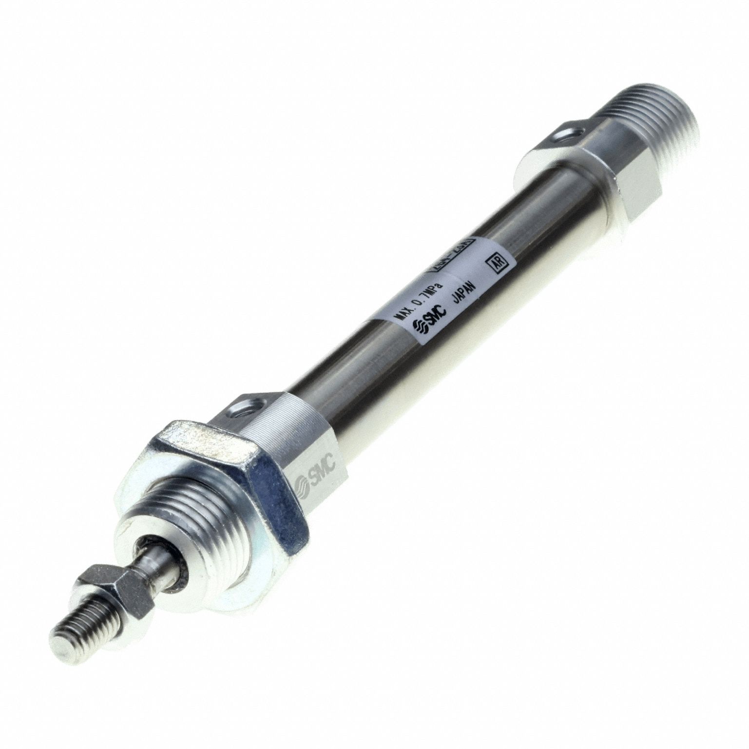 Round Body Cylinder: 10 mm Bore, 50 mm Stroke, Non-Repairable, Stainless Steel, Basic Mounting