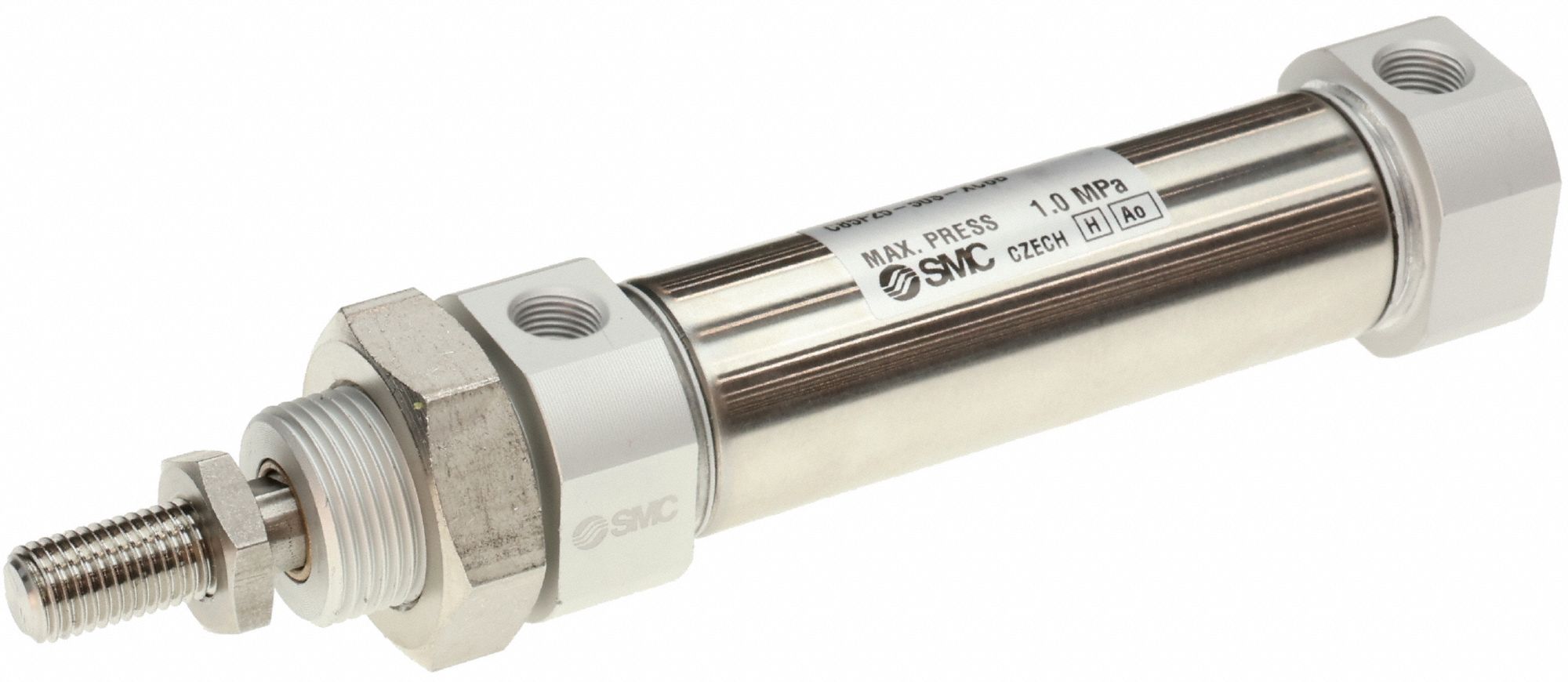 Round Body Cylinder: 25 mm Bore, 160 mm Stroke, Repairable, Stainless Steel, Nose Mounting