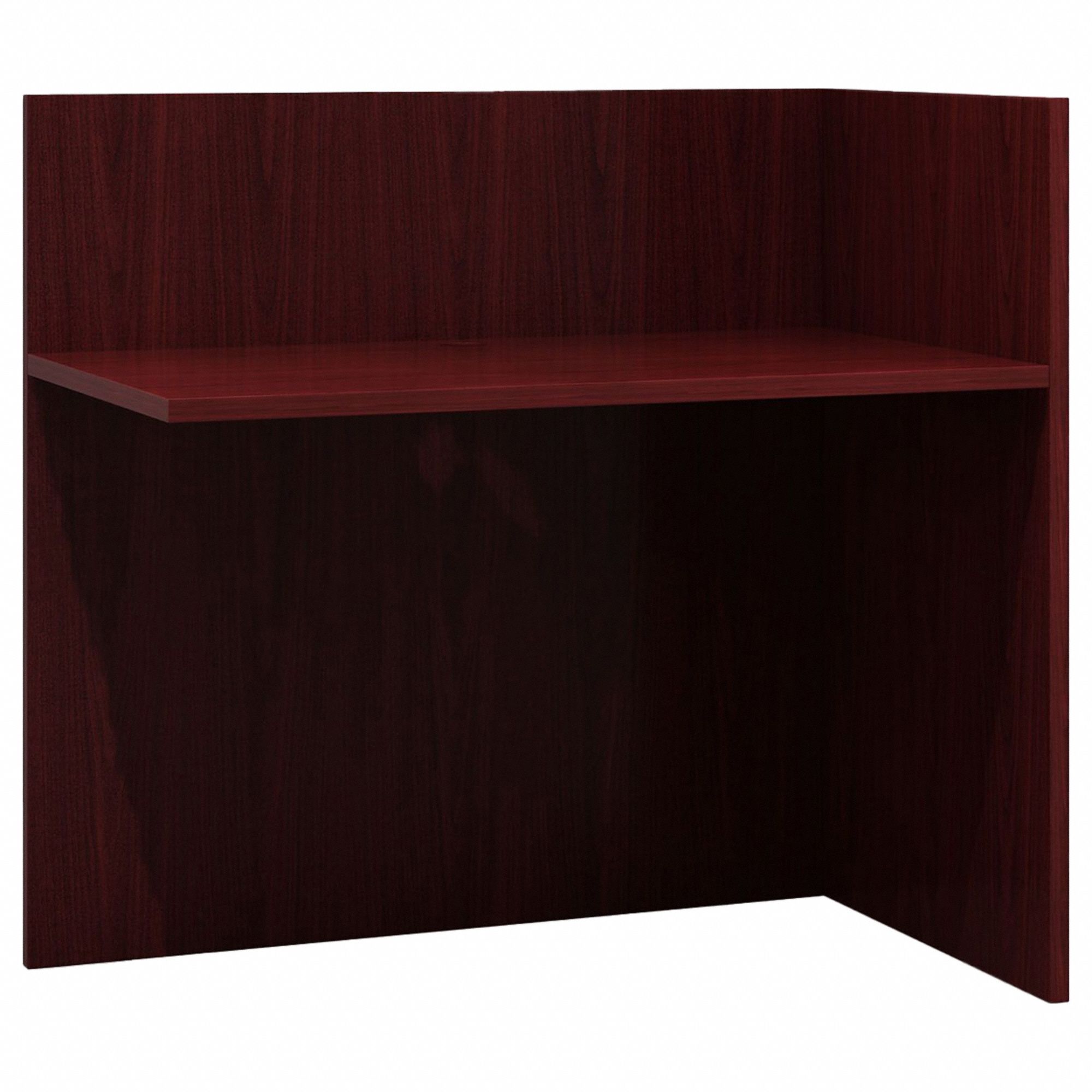 Desk Return: Melamine, Mahogany, 29 in Overall Ht, 42 in Overall Wd, 24 in Overall Dp, Melamine