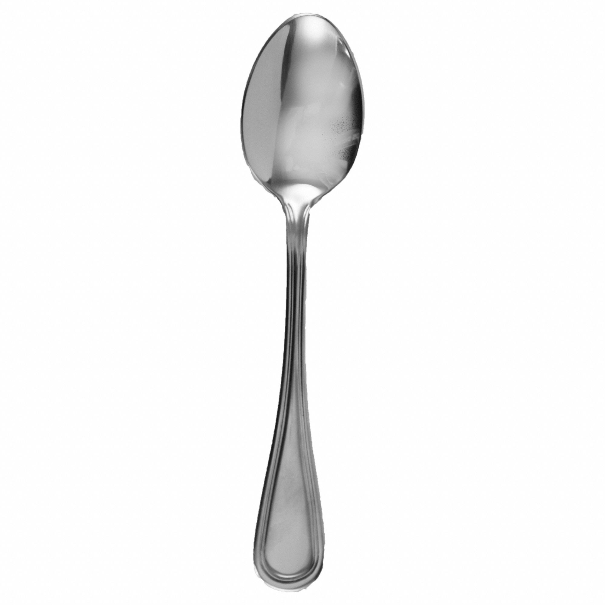 Dessert Spoon: Carlow, 18/8, Stainless Steel, 7 1/8 in Overall Lg, Silver