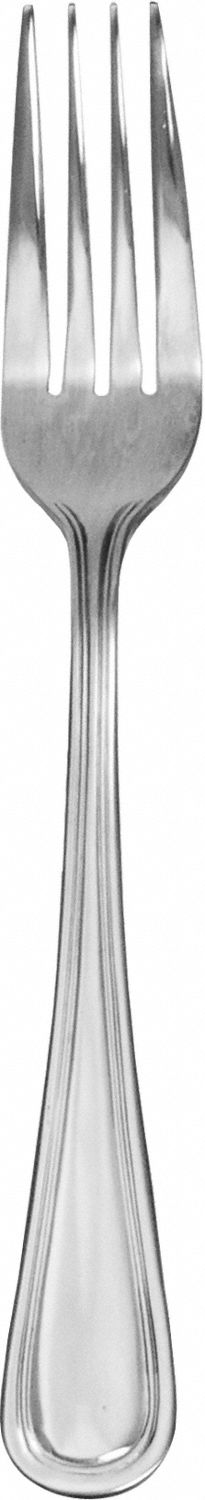 European Dinner Fork: Carlow, 18/8, Stainless Steel, 8 1/4 in Overall Lg, Silver