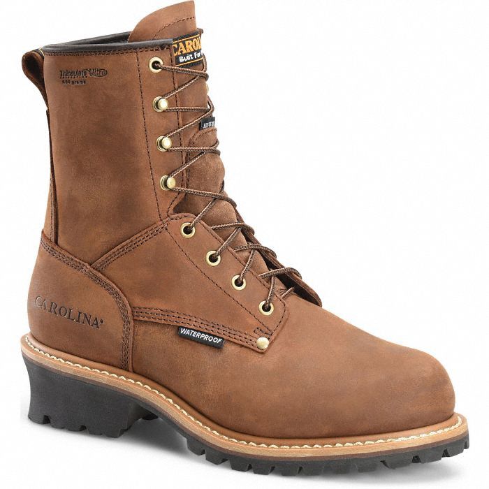Logger Boot: Men's, Size 9, EE, Brown, Steel Toe Cap