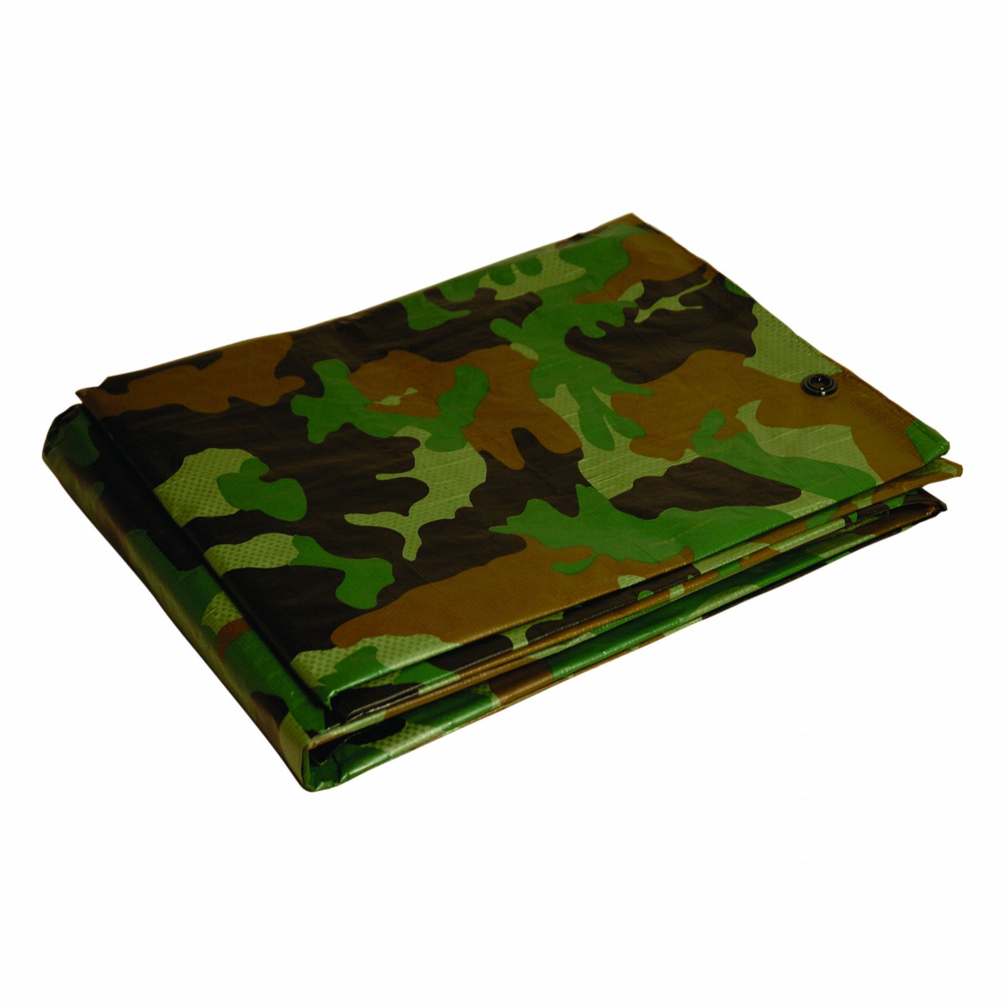 Tarp: 10 ft Lg, 8 ft Wd, Std Duty, 7 mil, Polyethylene, Camouflage, 2.9 oz/sq yd