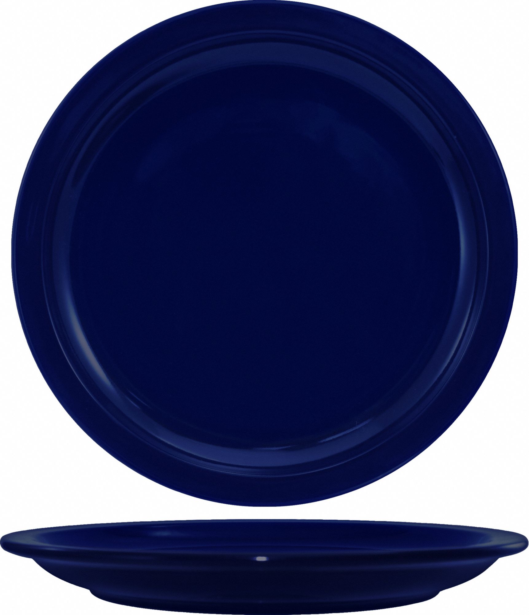 Narrow Rim Plate: Cancun, Ceramic, Cobalt Blue, 9 in Dia, Blue