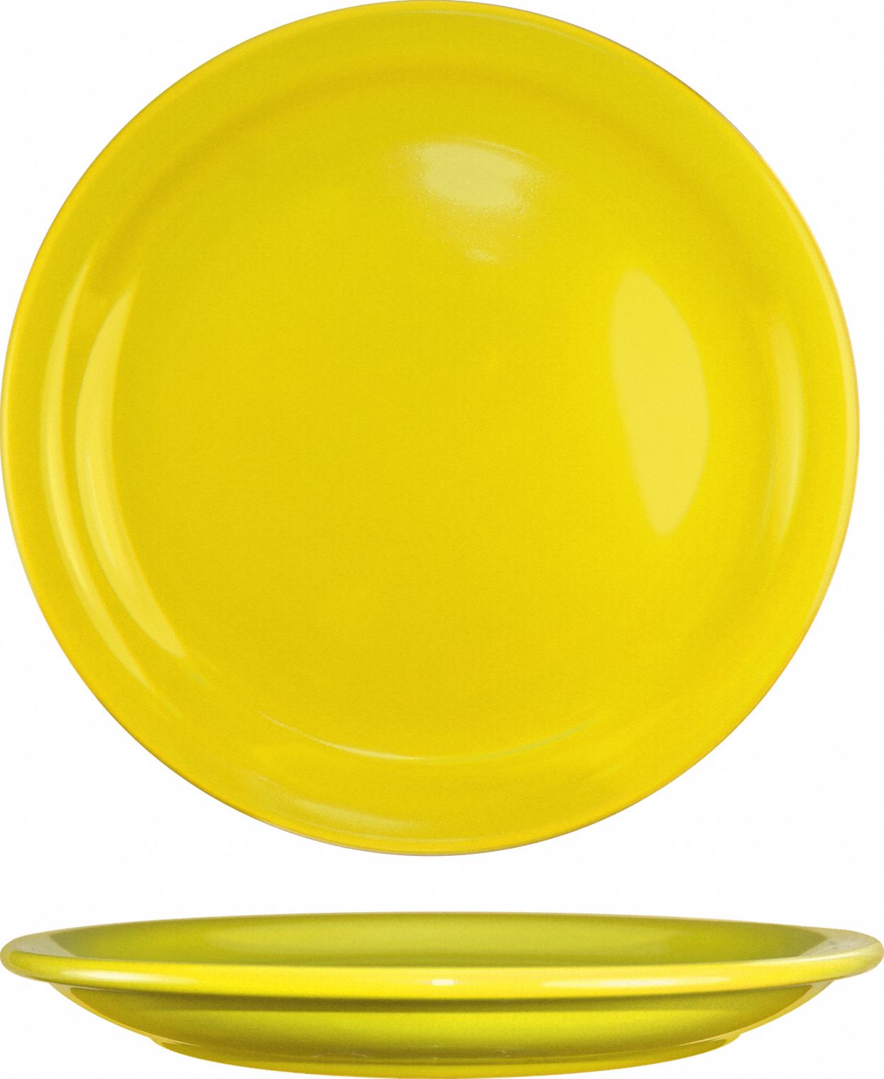 Narrow Rim Plate: Cancun, Ceramic, Yellow, 9 in Dia, Yellow