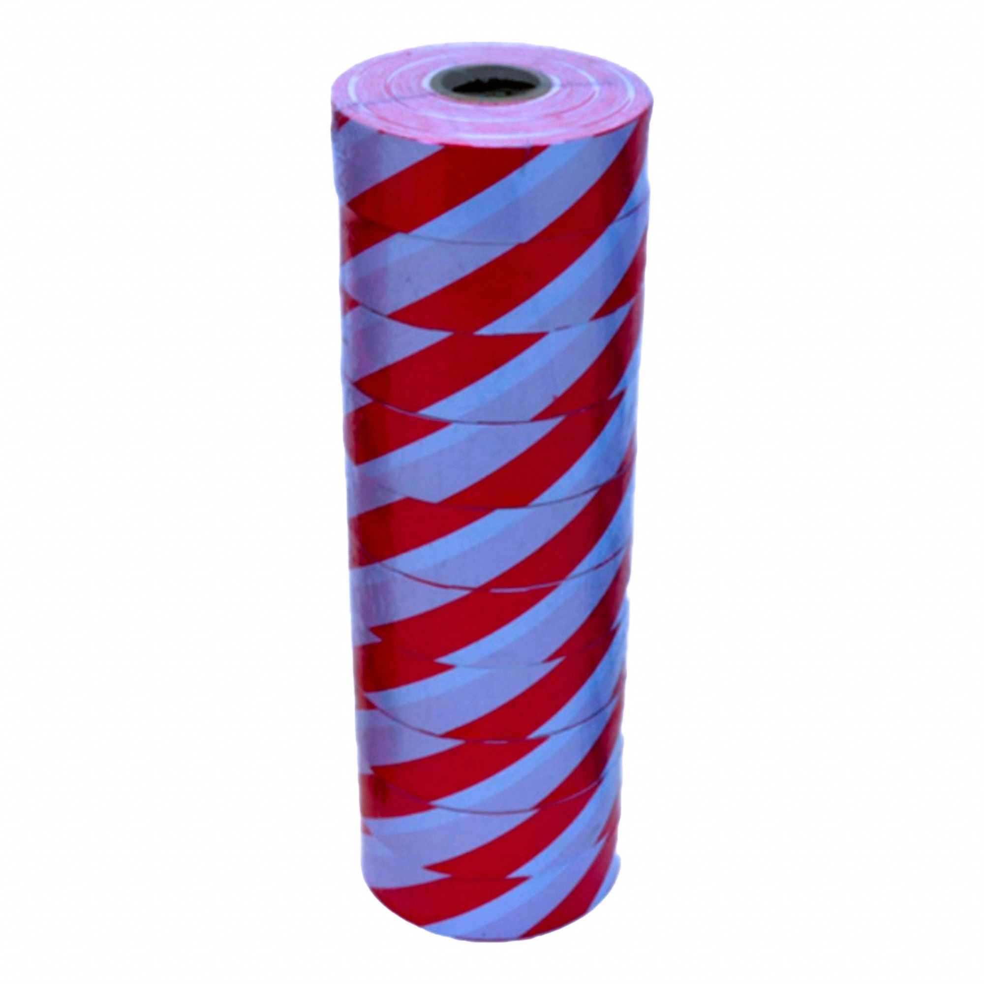 FLAGGING TAPE,125 FT L,WHITE/RED,PK10