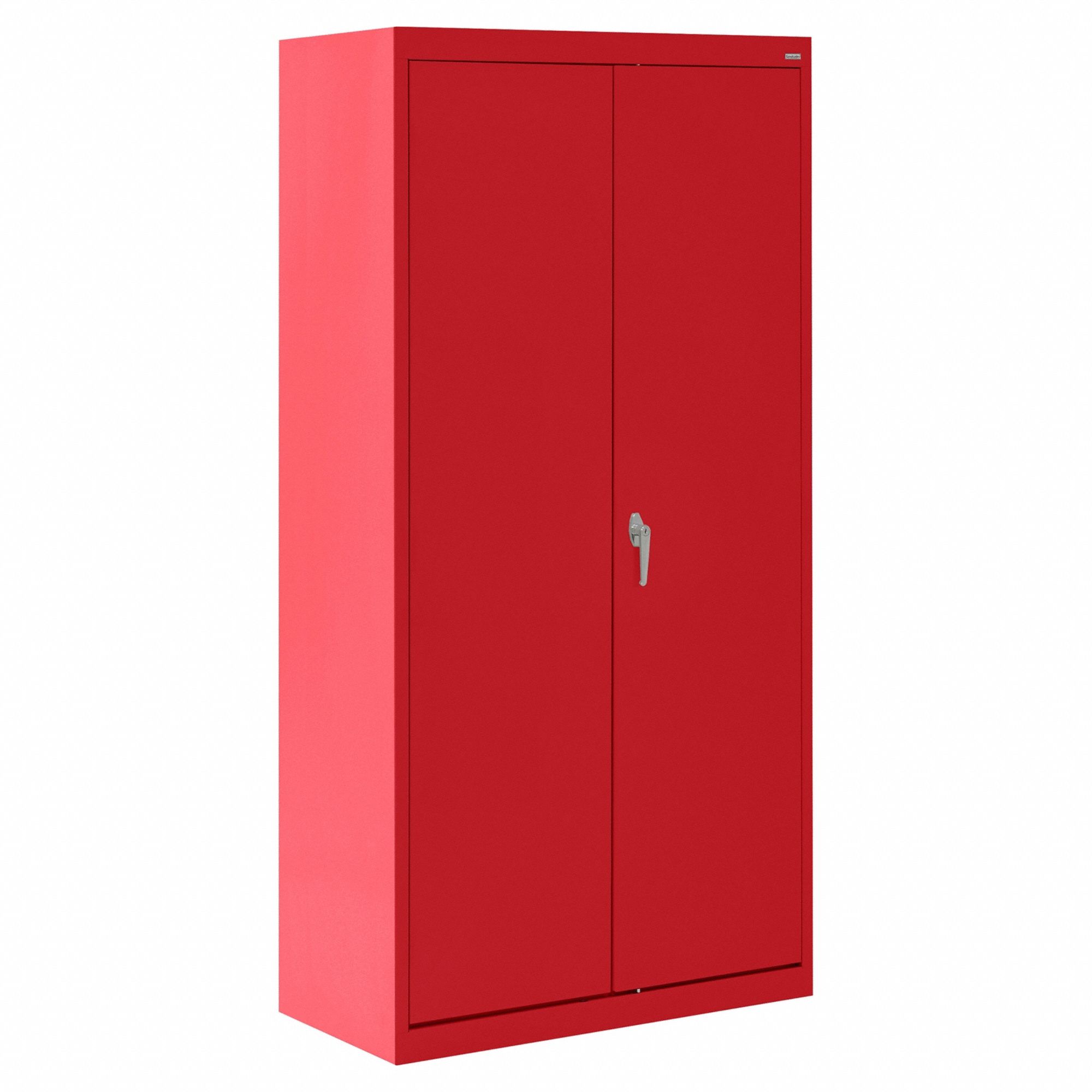 Wardrobe Cabinet: 36 in x 24 in x 72 in, 1 Adj Shelf, Swing Handle & Keyed, Frame, Red