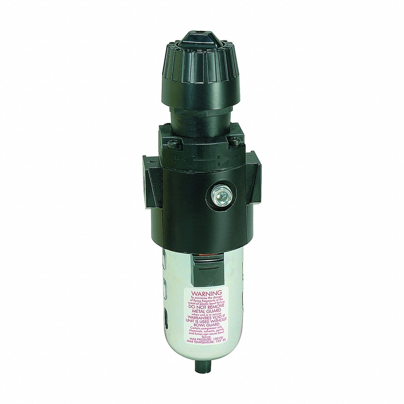 Filter/Regulator: 6 Series, 1/4 in NPT, 70 scfm, 5 micron, 0 psig to 125 psig, Zinc