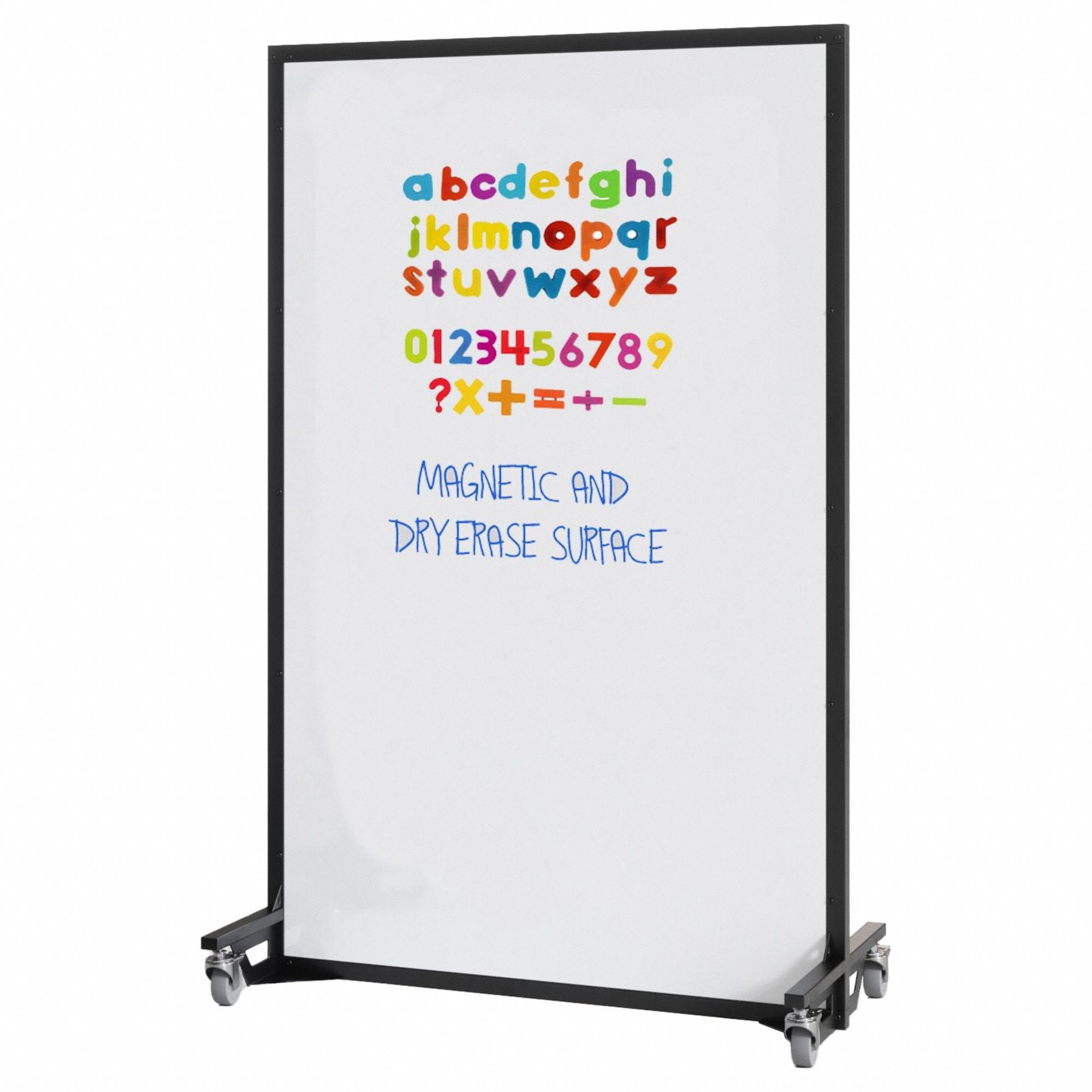 Room Divider: 1 Panels, Opaque, Black/White Panel, 78 in Overall Ht, 48 in Overall Wd