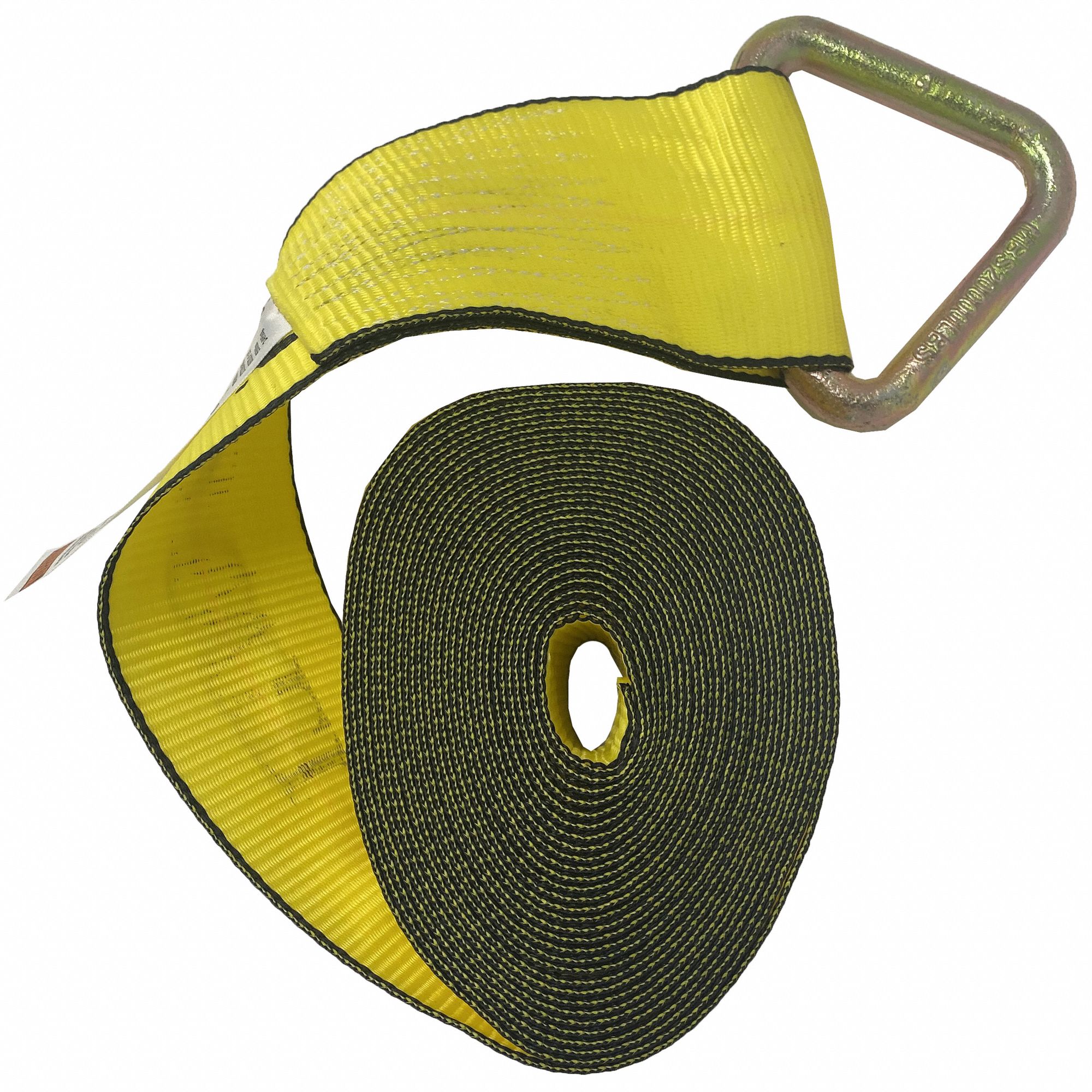 CARGO STRAP, YELLOW, 4 IN W X 30 FT L, 5,400 LB LOAD LIMIT, D-RING END TYPE