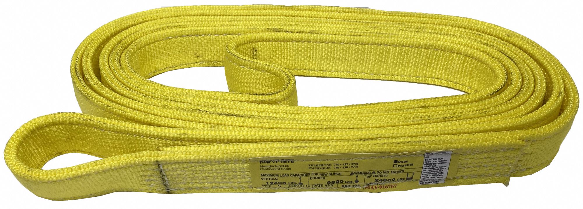 SLING, ENDLESS, PULL/BEAR, TYPE 5, HEAVY LIFTING, 2-PLY, YELLOW, 20 FT X 2 IN, NYLON