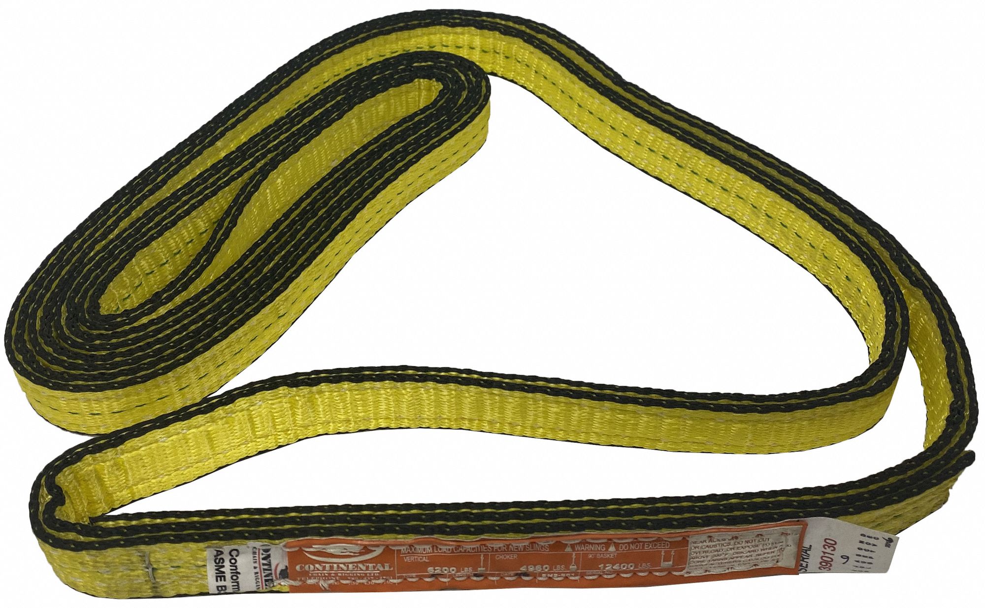 SYNTHETIC SLING, 2 IN W, 8 FT TYPE 5 SLING, 12,400 LB VERTICAL HITCH CAPACITY, ENDLESS END TYPE