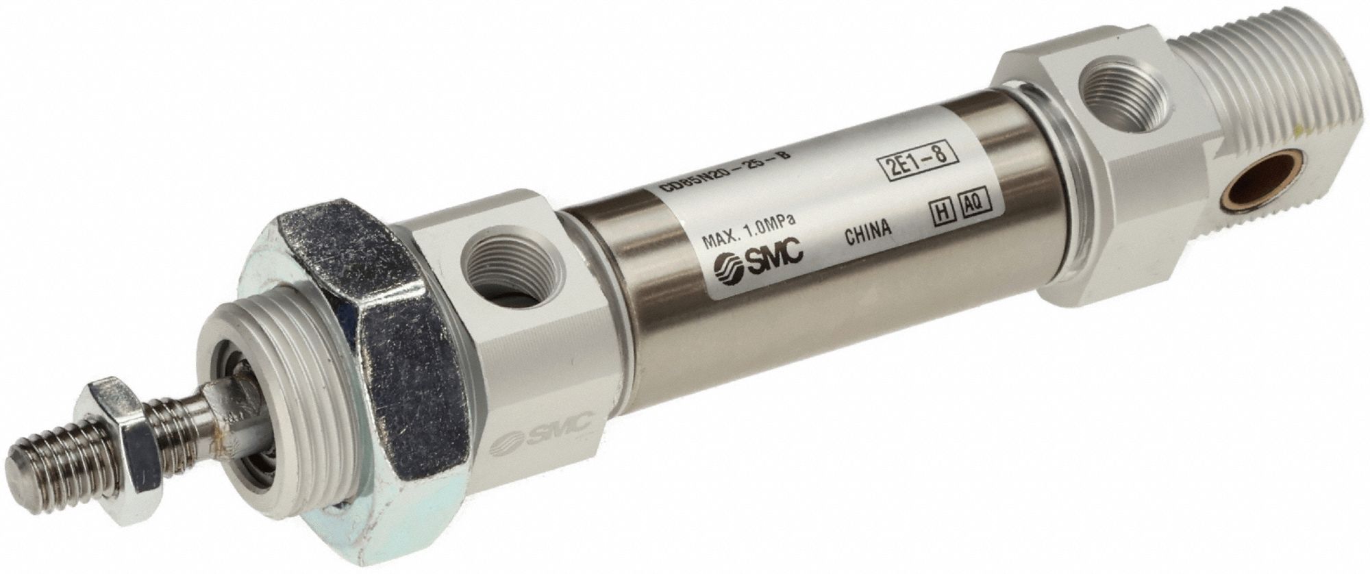 Round Body Cylinder: 20 mm Bore, 25 mm Stroke, Non-Repairable, Stainless Steel, Magnetic Piston