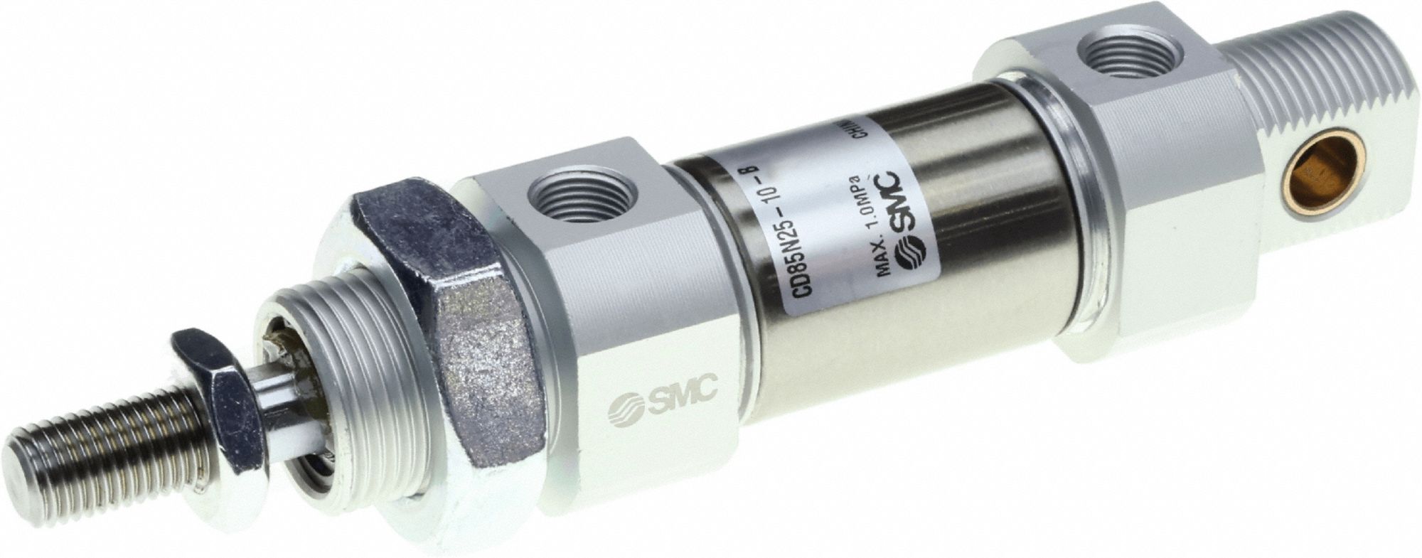 Round Body Cylinder: 25 mm Bore, 80 mm Stroke, Non-Repairable, Stainless Steel, Magnetic Piston